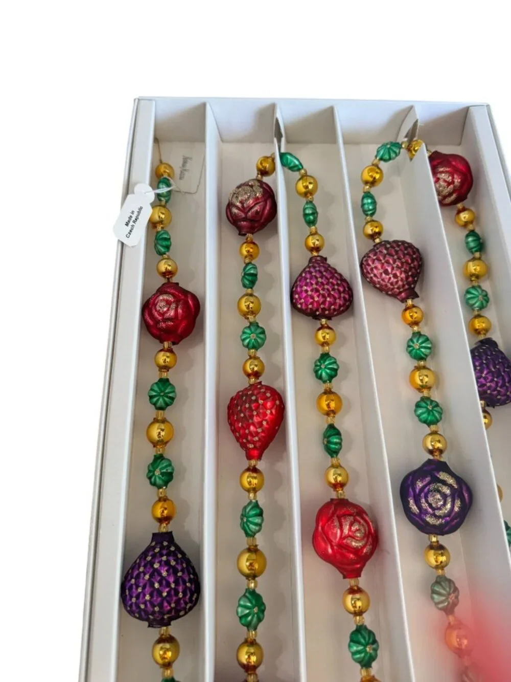 Neiman Marcus Czech Glass Beaded Garland 62